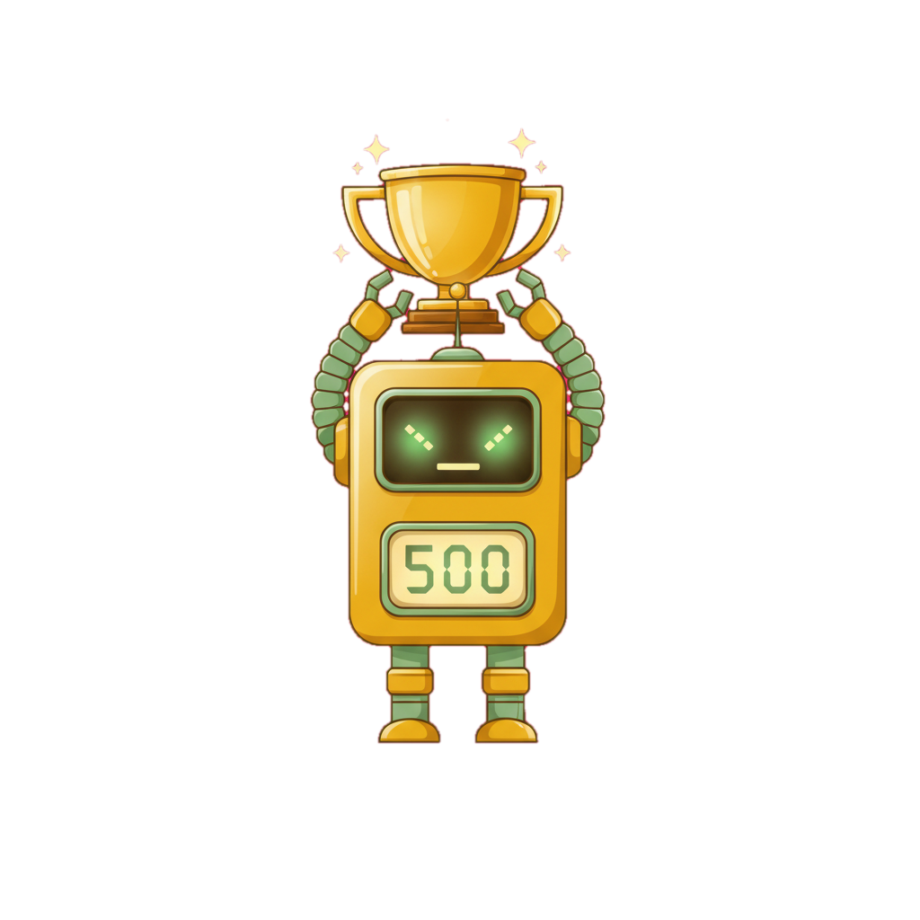 urgentry mascot with trophy